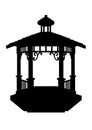Silhouette of a small bandstand
